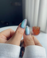 Spinning Aurora nails — Gradient Duo-chrome Cat-eye with by Joyee Nails