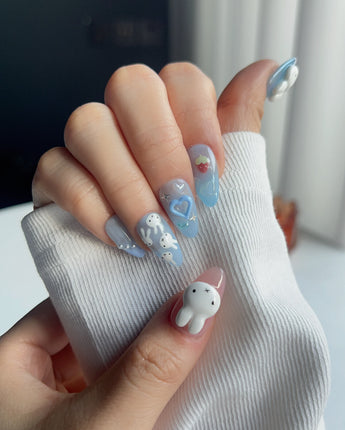 MIFFY XOXO press-on nails — cute nails miffy handmade nail art by Joyee Nails
