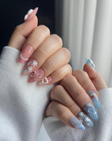 MIFFY XOXO nail art close-up showing cute nails miffy details