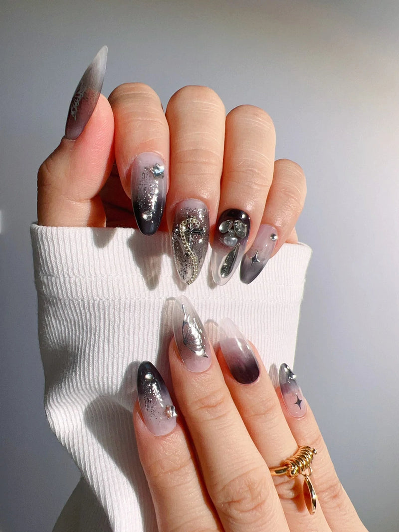 Handmade - Night Butterfly Press On Nail Set