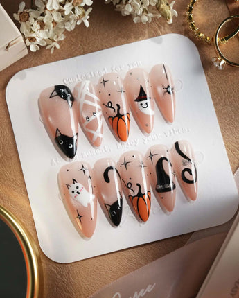 Just Trick nails — halloween mix design nude by Joyee Nails
