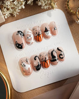 Just Trick nails — halloween mix design nude by Joyee Nails