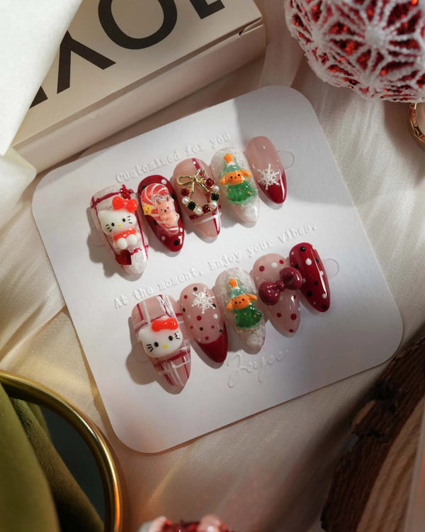 Kitty Holiday - Joyeenails - XM030 - XS / Short Almond