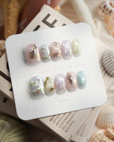 Koi Dream Extra Short Square press on nails, handmade custom nails by Joyeenails