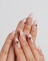 Ladybug Picnic press-on nails — Vintage Red Polka Dots,