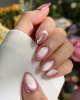 Glowing Stone - New Edition press-on nails — Gentle Rose Cat Eye,