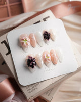 Lily — After Dark Short Almond press on nails, handmade custom nails by Joyeenails