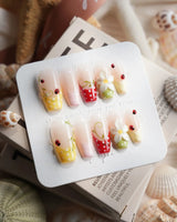 Lucky Dot Medium Coffin press on nails, handmade custom nails by Joyeenails