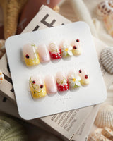 Lucky Dot Short Square press on nails, handmade custom nails by Joyeenails