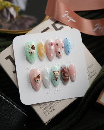 Lulu's Cone medium almond press-on nails
