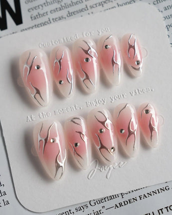 Luxury Pink Aura - Blush Ignite - Joyeenails - CU010 - XS / Medium Almond