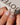Venetian glass press on nails with stained-glass roses and gold line on nude