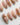 Venetian glass press on nails with stained-glass roses and gold line on nude