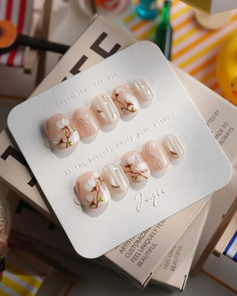 Magnolia — First Light Extra Short Squoval press on nails, handmade custom nails by Joyeenails