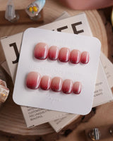 Mars Mist nails — Nude-to-Deep-Vermilion Ombre Gradient, featuring by Joyee Nails