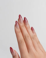 Mars Mist nails — Nude-to-Deep-Vermilion Ombre Gradient, featuring by Joyee Nails