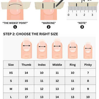 Joyee Nails press-on nail size chart — how to measure your nail size