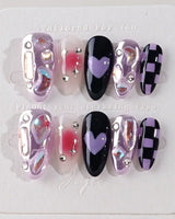 Purple Frost - Joyeenails - DO028 - XS / Medium Almond