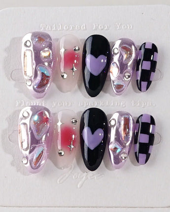 Purple Frost - Joyeenails - DO028 - XS / Medium Almond
