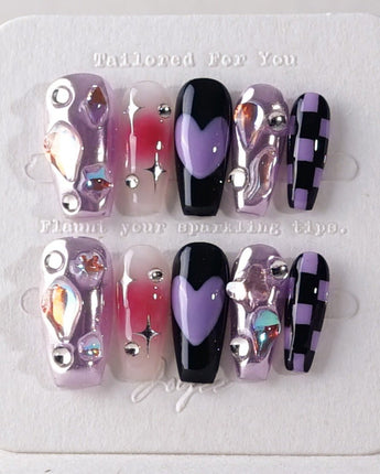 Purple Frost - Joyeenails - DO028 - XS / Medium Coffin