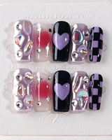 Purple Frost - Joyeenails - DO028 - XS / Medium Square