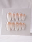 Orange Ombre medium almond nails - handmade