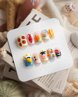 Mercato Italian market press-on nails in extra short coffin shape