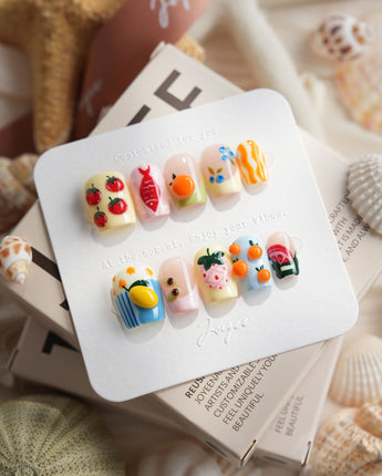 Mercato Italian market press-on nails in extra short coffin shape