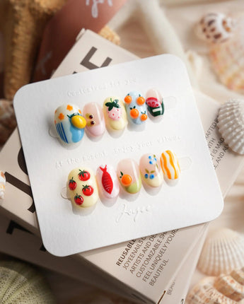 Mercato Italian market press-on nails in extra short oval shape