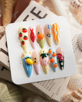 Mercato Italian market press-on nails in long stiletto shape