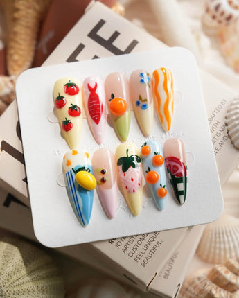 Mercato Italian market press-on nails in long stiletto shape