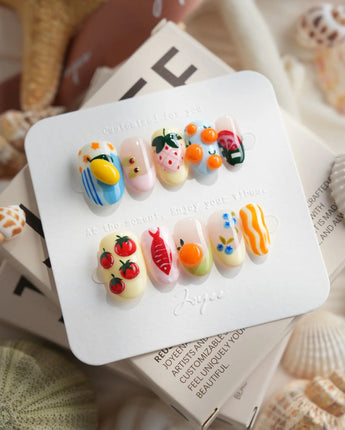 Mercato Italian market press-on nails in short oval shape