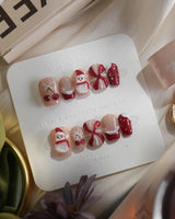 Merry Melt nails — Christmas Red & Creamy by Joyee Nails