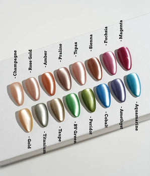 Metallic Cat Eye Press On Nails – Handmade Chrome Magnetic – 16 Colors press on nails, handmade custom nails by Joyeenails