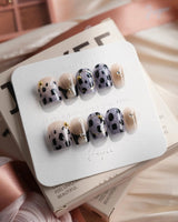 Midnight Muse Extra Short Coffin press on nails, handmade custom nails by Joyeenails