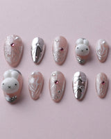 Miffy Nails YOLO press-on nails — cute nails miffy handmade nail art by Joyee Nails