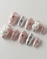 Miffy Nails YOLO press-on nails — cute nails miffy handmade nail art by Joyee Nails