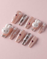 Miffy Nails YOLO press-on nails — cute nails miffy handmade nail art by Joyee Nails