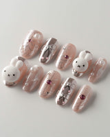 Miffy Nails YOLO press-on nails — cute nails miffy handmade nail art by Joyee Nails