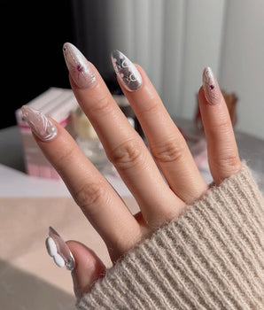 Miffy Nails YOLO press-on nail set — cute nails miffy design, hand-painted with real gel polish