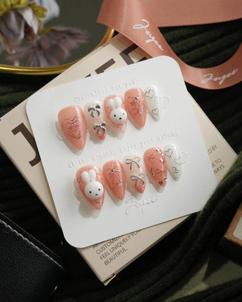 Miffy Sweetie short stiletto press-on nails