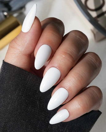 Milky White Press On Nails – Handmade Solid Color – Matte or Glossy – 6 Shades Coconut press on nails, handmade custom nails by Joyeenails
