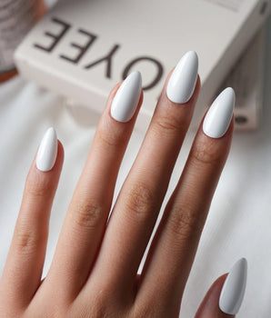 Milky White Press On Nails – Handmade Solid Color – Matte or Glossy – 6 Shades Coconut press on nails, handmade custom nails by Joyeenails