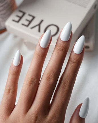 Milky White Press On Nails – Handmade Solid Color – Matte or Glossy – 6 Shades Coconut press on nails, handmade custom nails by Joyeenails
