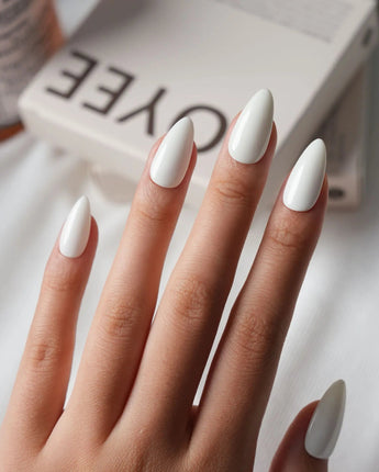 Milky White Press On Nails – Handmade Solid Color – Matte or Glossy – 6 Shades Milk press on nails, handmade custom nails by Joyeenails