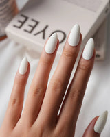 Milky White Press On Nails – Handmade Solid Color – Matte or Glossy – 6 Shades Milk press on nails, handmade custom nails by Joyeenails