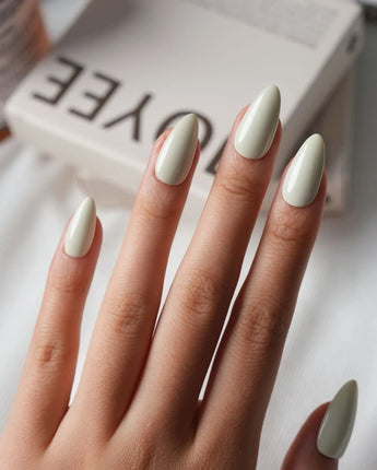 Milky White Press On Nails – Handmade Solid Color – Matte or Glossy – 6 Shades Linen press on nails, handmade custom nails by Joyeenails