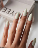 Milky White Press On Nails – Handmade Solid Color – Matte or Glossy – 6 Shades Linen press on nails, handmade custom nails by Joyeenails