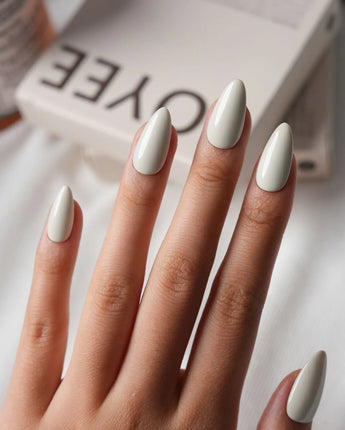 Milky White Press On Nails – Handmade Solid Color – Matte or Glossy – 6 Shades Rice press on nails, handmade custom nails by Joyeenails