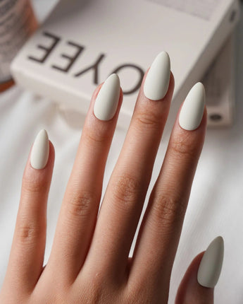 Milky White Press On Nails – Handmade Solid Color – Matte or Glossy – 6 Shades Rice press on nails, handmade custom nails by Joyeenails